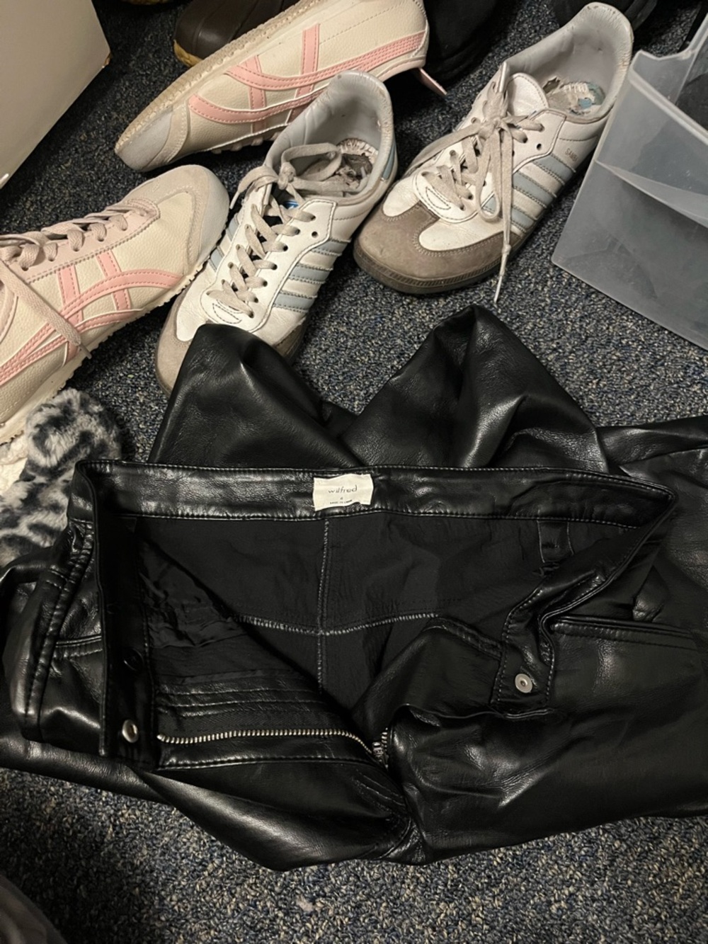 Wilfred Black Faux Leather Boot-Cut Pants